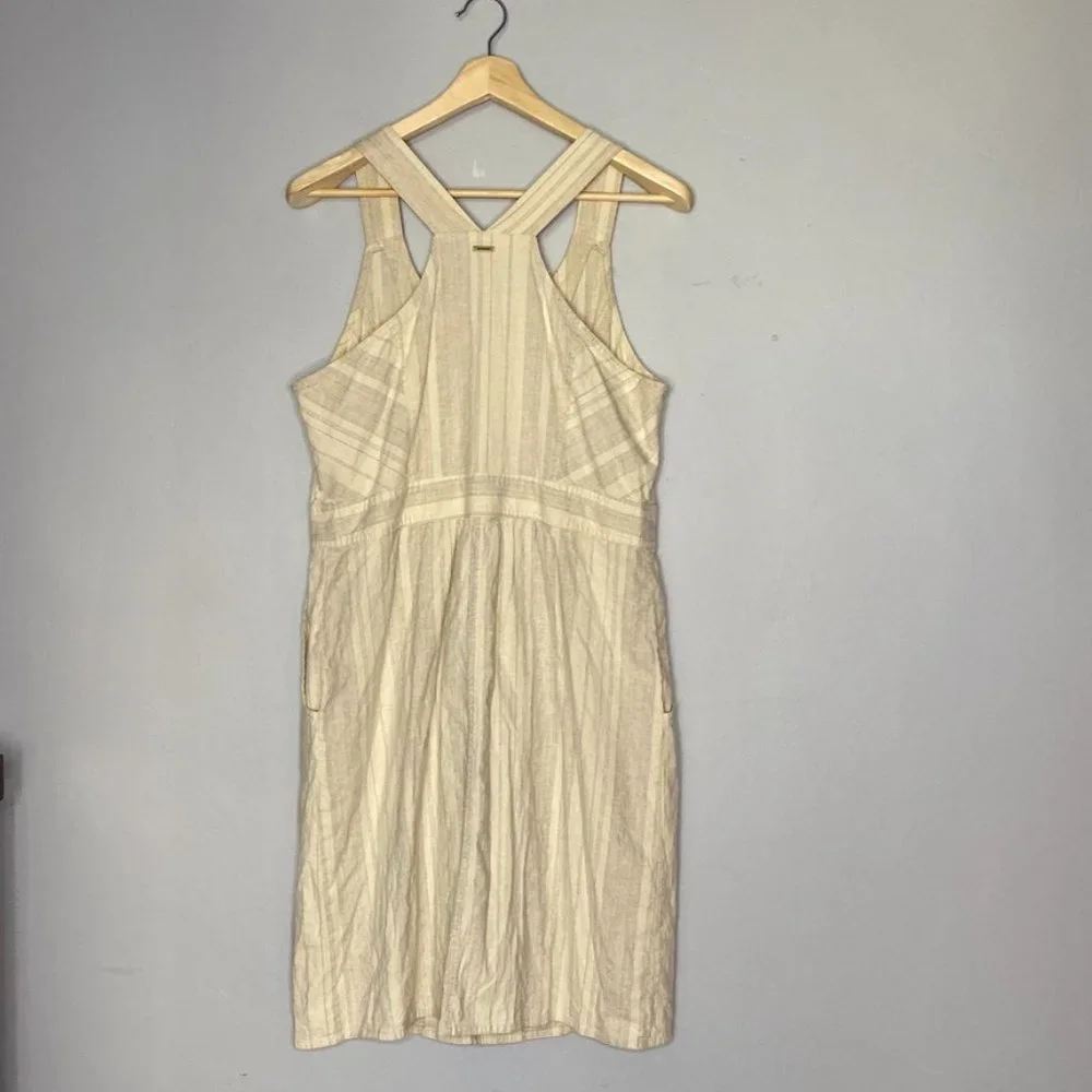 PrAna Dress Grace Trail Dress Hemp Blend Stone Stripe Size XL - Picture 9 of 10